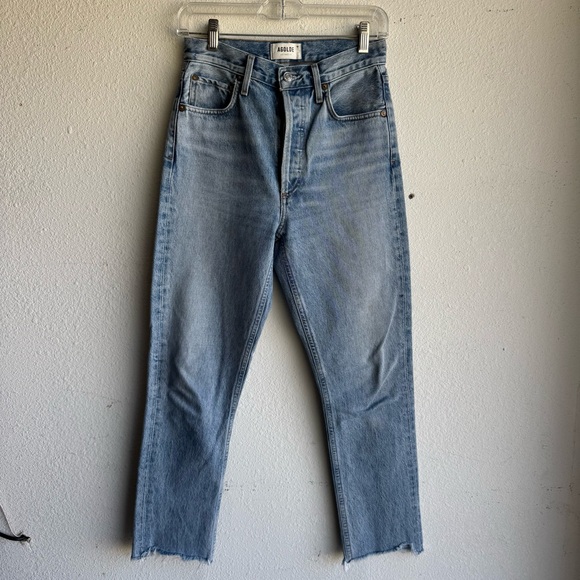 Agolde RILEY HIGH RISE STRAIGHT CROP blue denim jeans - Picture 3 of 7